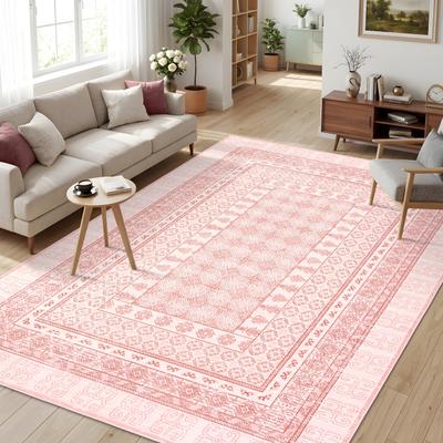 Garvee Vintage Oriental Floral Geometric Border Area Rug
