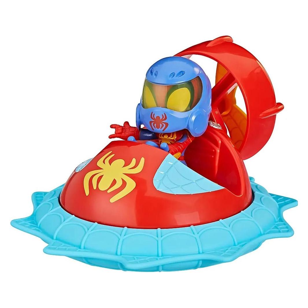 Hasbro Spidey and His Amazing Friends Web-Spinners Spidey mit Luftkissen-Gleiter (F72525X0)