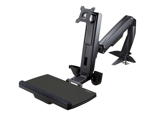 StarTech.com Startech Monitor Tischhalterung - Monitorarm für bis zu 24" Monitore - VESA Halterung - Höhenverstellbar - Befestigungskit (Bodenplatte, Spalte, Durchführungsplatte, Tastatur-Tablett, Unterlegscheiben, Monitorarm, Klemmhalterung, Basis, Basis-Pad) (ARMSTSCP1)