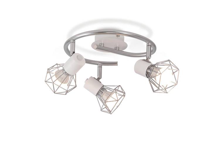 Nettlife Deckenleuchte Diamonds 28/25/20 cm, Weiß, Metall, E14, 25x20x28 cm, Lampen & Leuchten, LED Beleuchtung, LED-Deckenleuchten