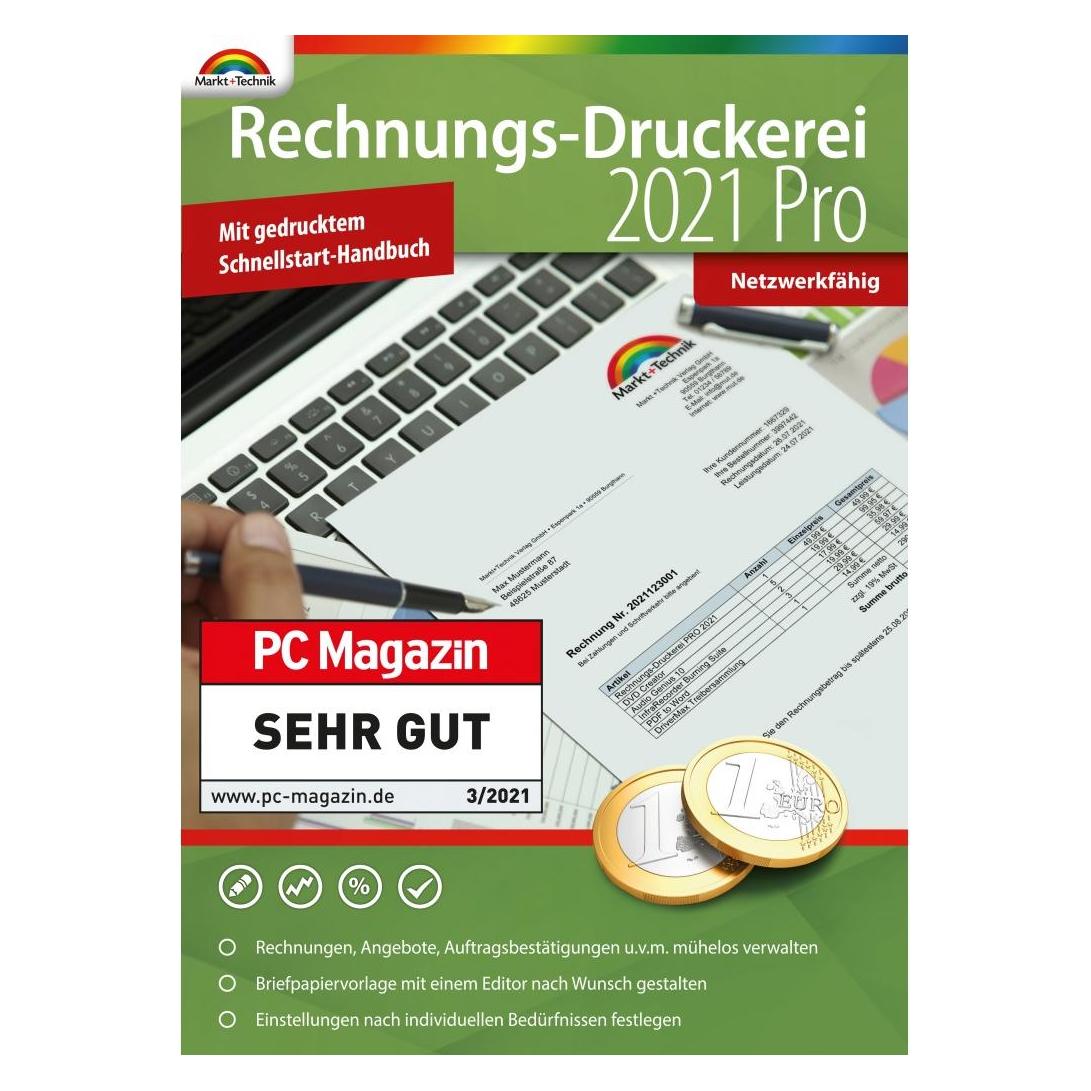 Markt + Technik Rechnungsdruckerei 2021 Pro (1 User, 1 Geräte/User, unbegrenzt) (74551)