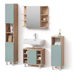 BADMÖBEL-SET Fucino, Grün, 4-teilig