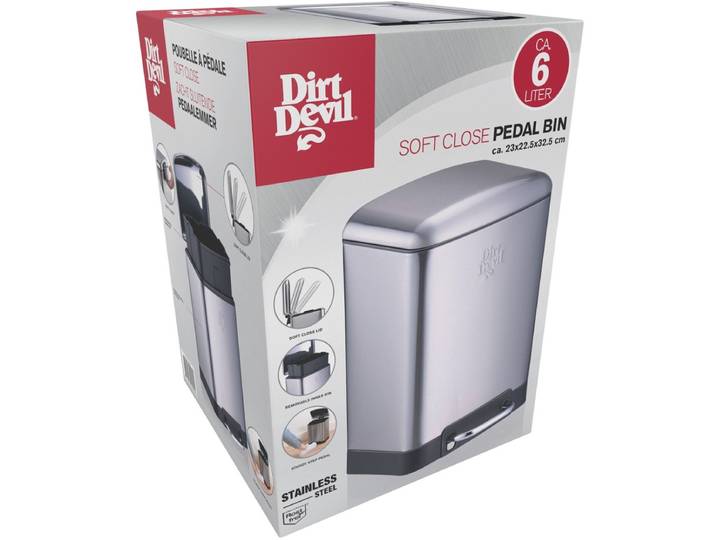 Dirt Devil Pedaalemmer 6 Liter - Prullenbak Badkamer - RVS - Zilver