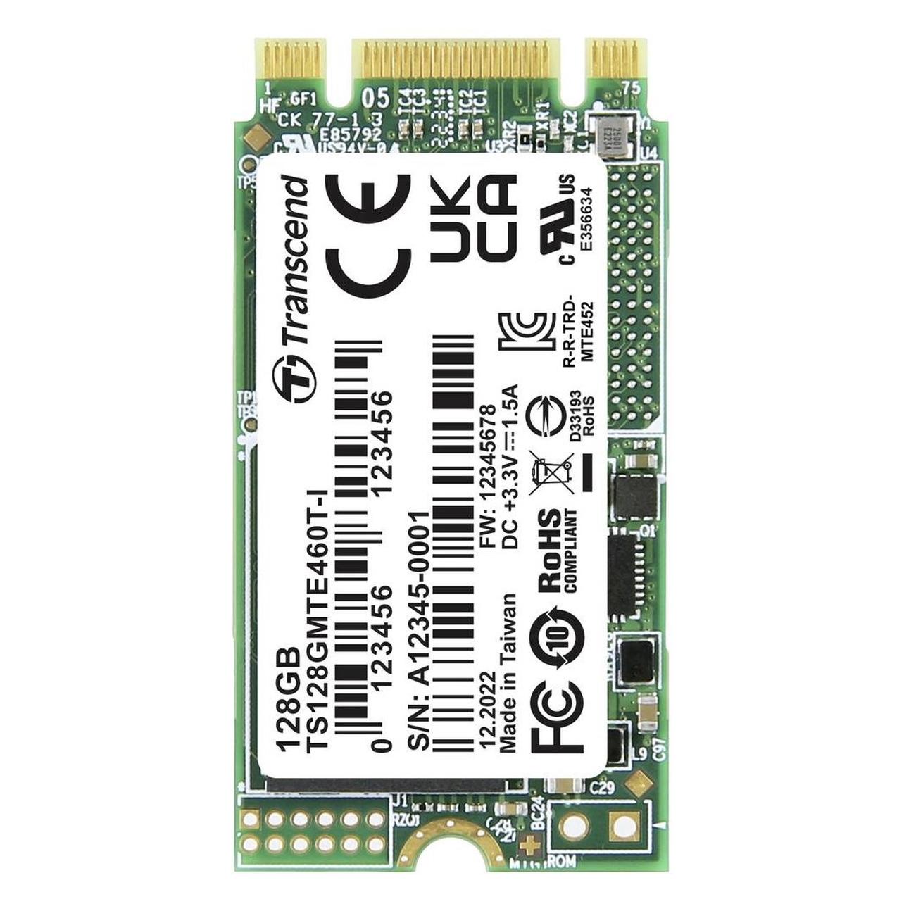 Transcend MTE460T-I 128GB Interne M.2 PCIe NVMe SSD 2242 PCIe NVMe 3.0 x2 Retail TS128GMTE460T-I (128 GB, M.2 2242) (TS128GMTE460T-I)