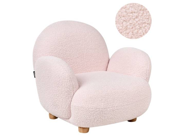 KINDERSESSEL Bouclé Pastellrosa Hem