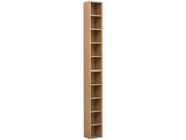 Mid.you Cd-Regal, Buchefarben, Holzwerkstoff, 8 Fächer, 40x94x17 cm, Wohnzimmer, TV Möbel, CD-Regale