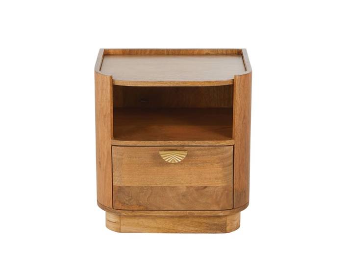 Nachttisch aus massivem Mangoholz mit Schublade