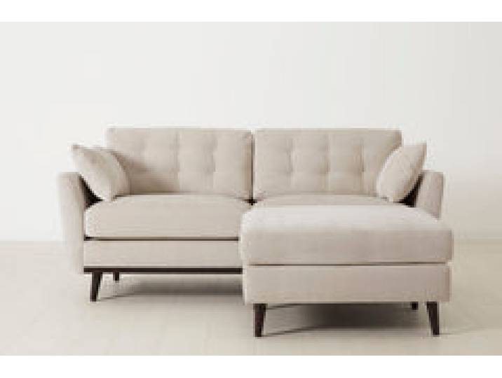 Model 10 Zweisitzer Sofa mit Hocker, Kreideweiß