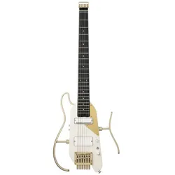 Donner HUSH-X PRO Traveler Guitar, white-lux - E-Gitarre