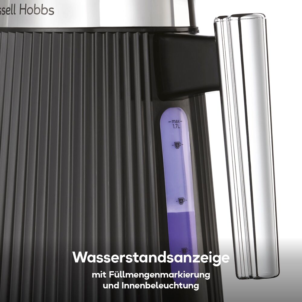 RUSSELL HOBBS Wasserkocher "26750-70", schwarz, B:16,8cm H:24,5cm T:23,3cm, Wasserkocher, 1,7l + herausnehmbarer Anti-Kalk-Filter, Wasserkocher