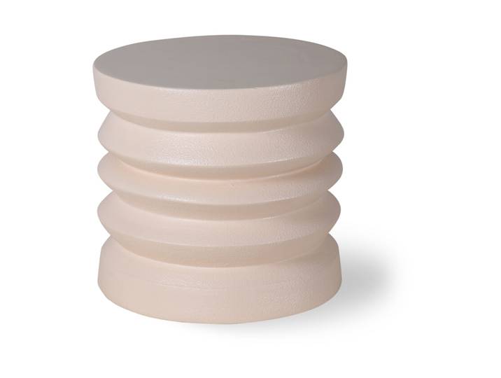 HKliving Ronde Bijzettafel Stoneware Keramiek, Ø38cm - Crème
