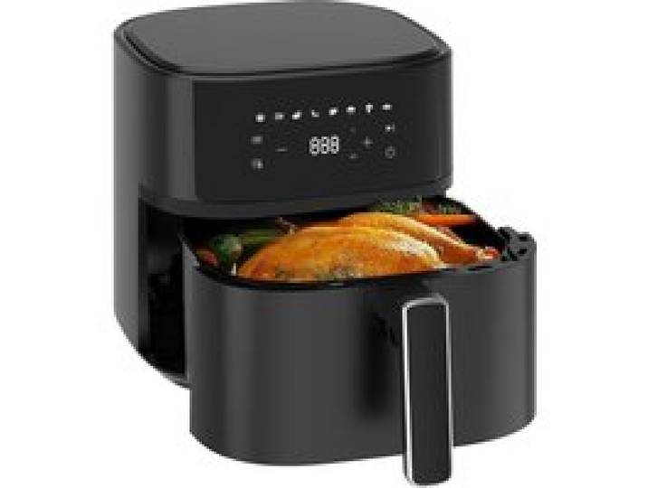 Air Fryer 6 5L Xl 1700W Friteuse Sans Huile Silencieuse Avec 8 Programmes Écran Tactile Led Cuve Métallique Compacte & Facile À