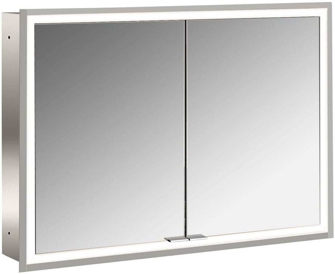 Emco Asis Prime armoire à miroir éclairée encastrée 949705093 1000x730mm, 2 portes, paroi arrière Miroir