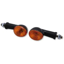 HIGHSIDER Smart Oval Bulb Mini Blinker Körper Schwarz / Linse Orange (Paar), Vorne & Hinten