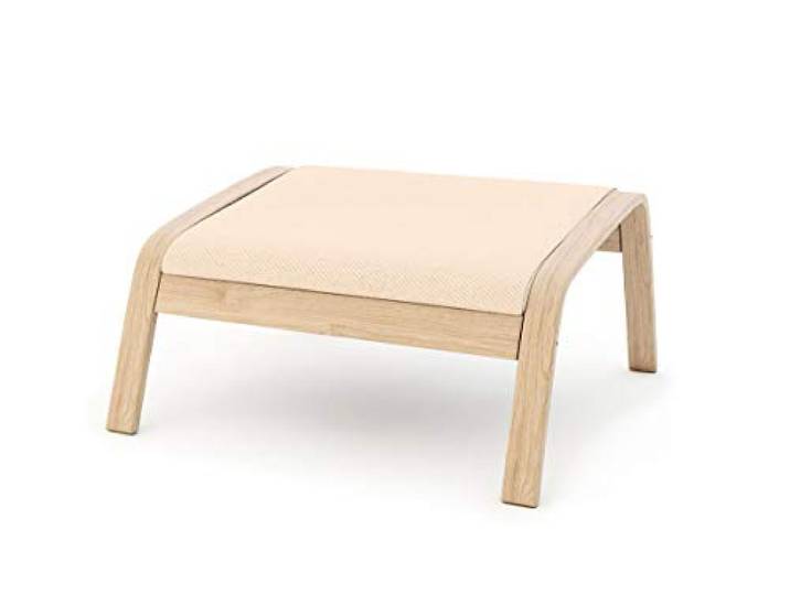 Vinylla Housse de rechange pour fauteuil conçue pour la chaise Ikea Poang (Design repose-pieds 2\, coton - Beige)