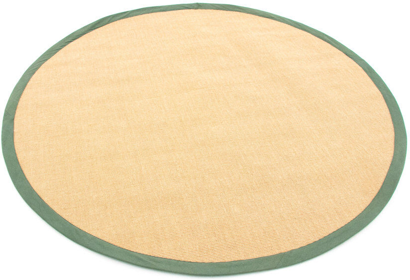 Carpetfine Sisal Hand Woven Green Rug Green/Brown Round 60cm