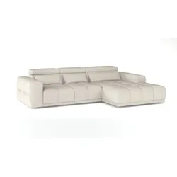 Ecksofa Panama Stoff Weiß Ivory
