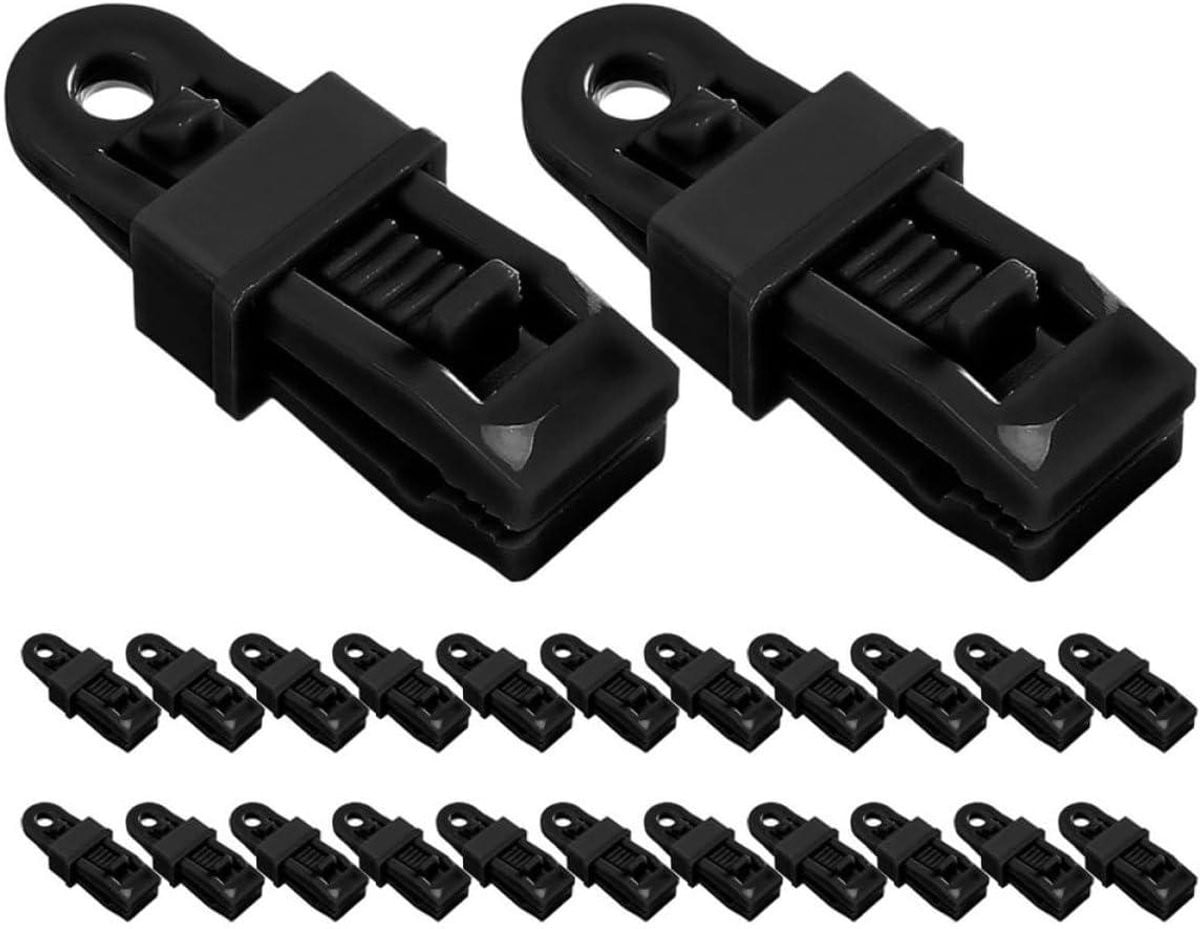 24 stuks Zeilclips Tentklemmen Zwart