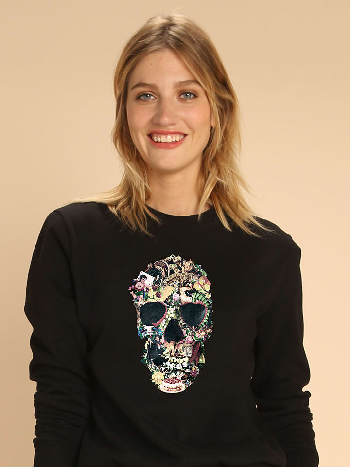 WOOOP Sweatshirt "Vintage Skull" in Schwarz - M