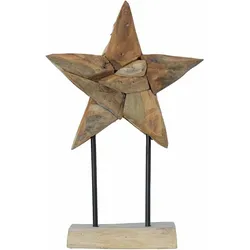 vidaXL Weihnachtsstern Braun 30 x 5 x 45 cm Massivholz Teak