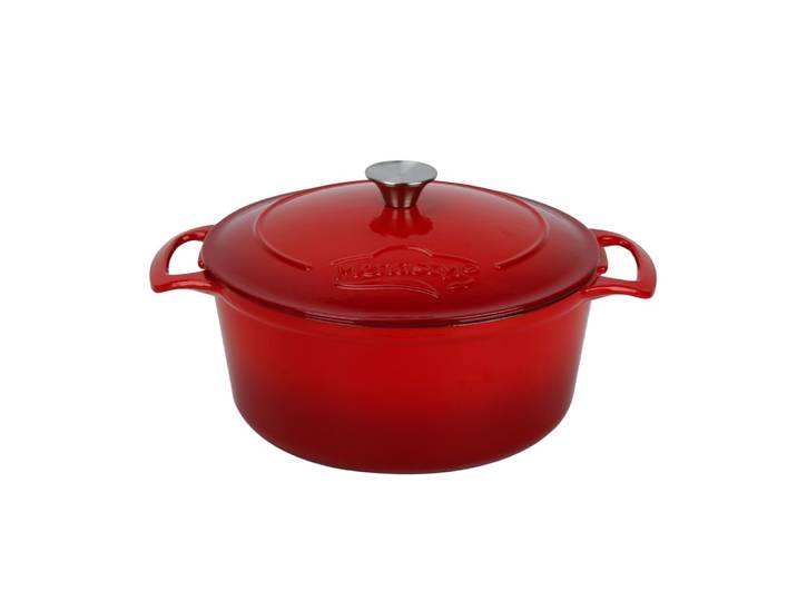 Cocotte ronde 7l en fonte émaillée rouge