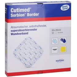 Cutimed Sorbion Border Wundauflage 20x20 12 St