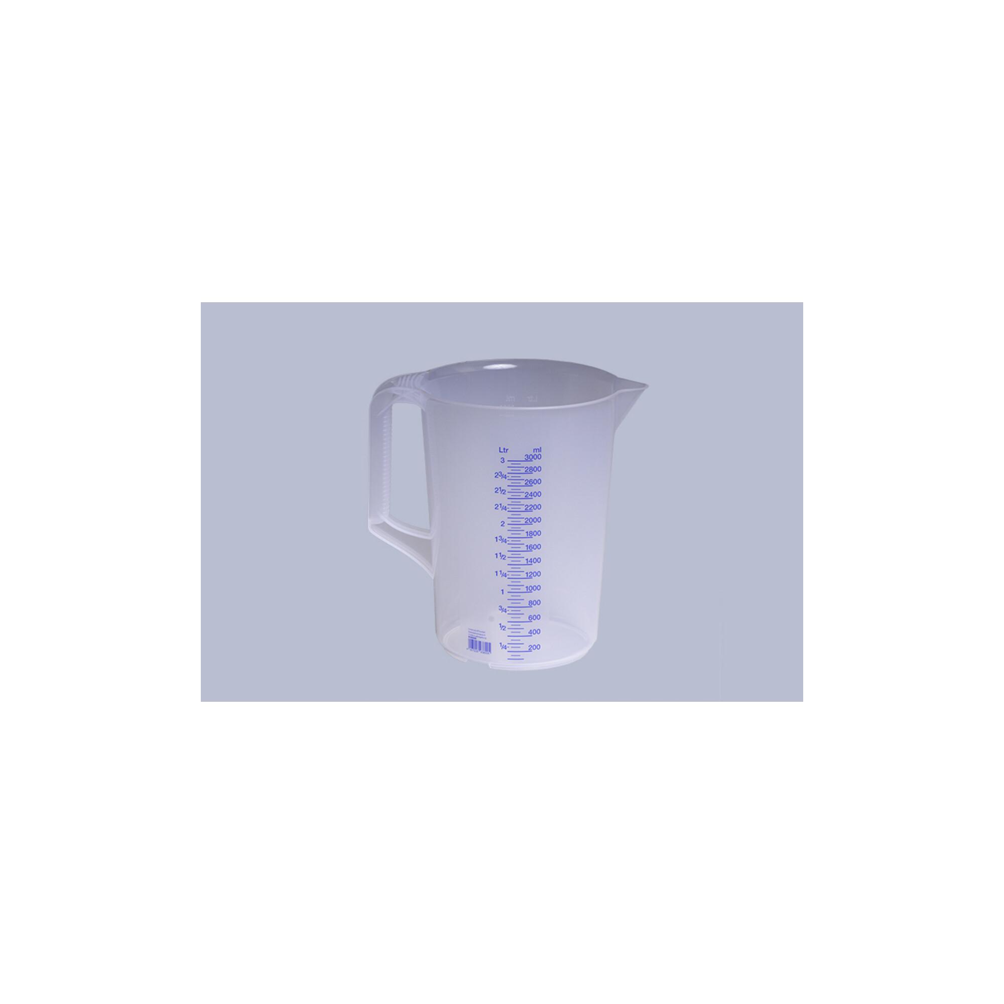 Hünersdorff Messkanne 3.000 ml, PP, 2 Skalen geschlossener Griff, transparent (938000)