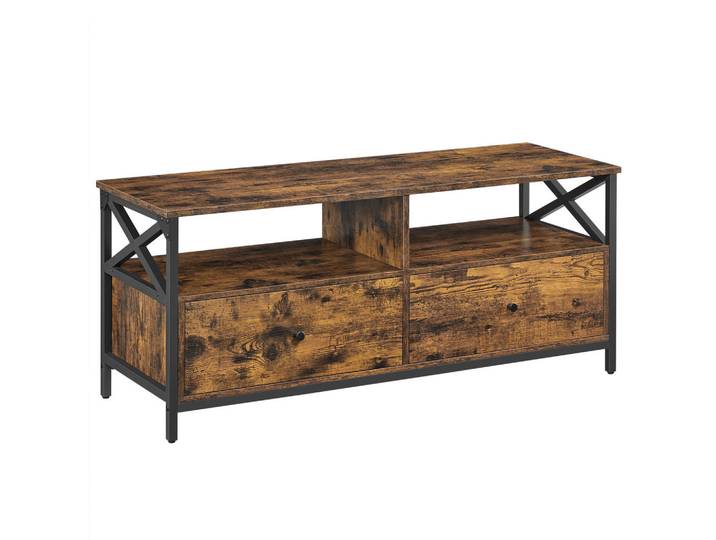 Mid.you Tv-Element, Braun, Schwarz, Metall, 2 Fächer, 2 Schublade(n) Schubladen, 120x50x40 cm, Wohnzimmer, TV Möbel, TV-Racks