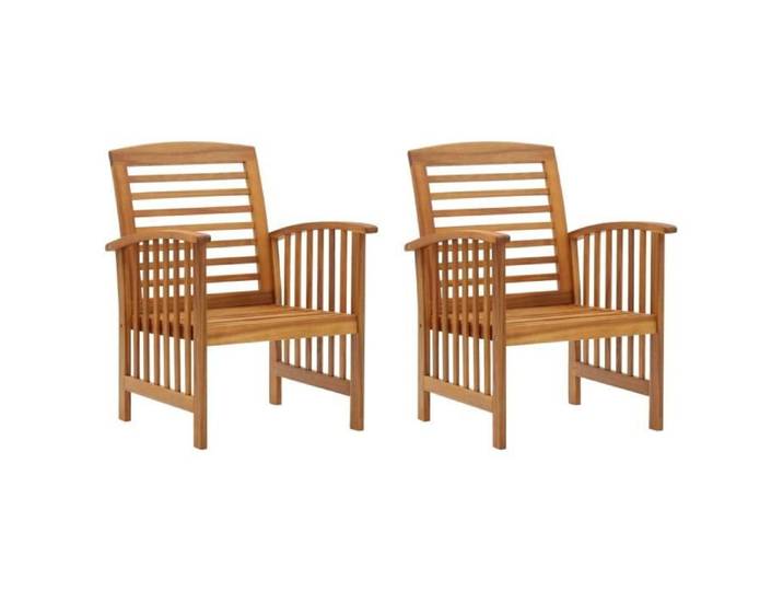 Home® Chaise de Salon Scandinave - Lot de 2 Chaises de jardin Fauteuil de Jardin - Chaise d'extérieur - Bois d'acacia massif 9431