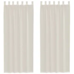 vidaXL Voile Vorhänge mit Lasche 2 Stk. Creme