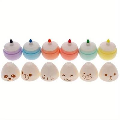 6 Stück/Lot Kapseln Textmarker Vitamin Pille Highlight Marker Farbstifte Zeichnung Spot Liner Schreibwaren Büro Schulbedarf
