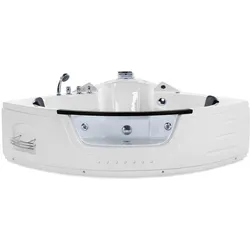 WHIRLPOOL-BADEWANNE mit LED 155x214x60 cm weiß Martinica