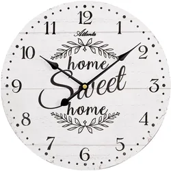 Atlanta 4569/0 Wanduhr in Holzoptik Home Sweet Home