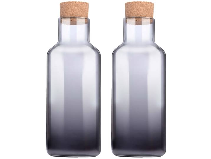 2er-Set Glasflasche mit Korkdeckel, 1,25 Liter