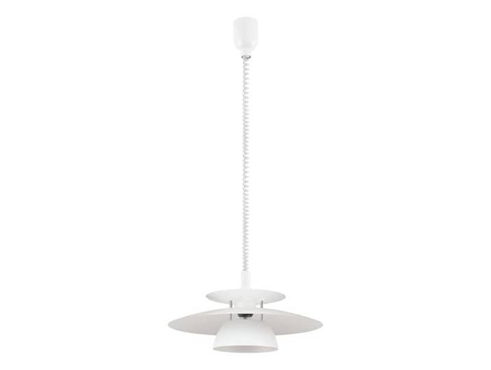 Eglo Suspension Brenda\, lampe suspendue 1 flamme\, luminaire en métal et plastique\, lampe de table à manger blanche\, lampe de salon suspendue avec douille E27\, Ø 43 cm