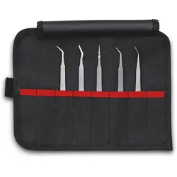 KNIPEX Universalpinzetten-Set Präzisionspinzetten Kunststoffpinzette ESD SMD