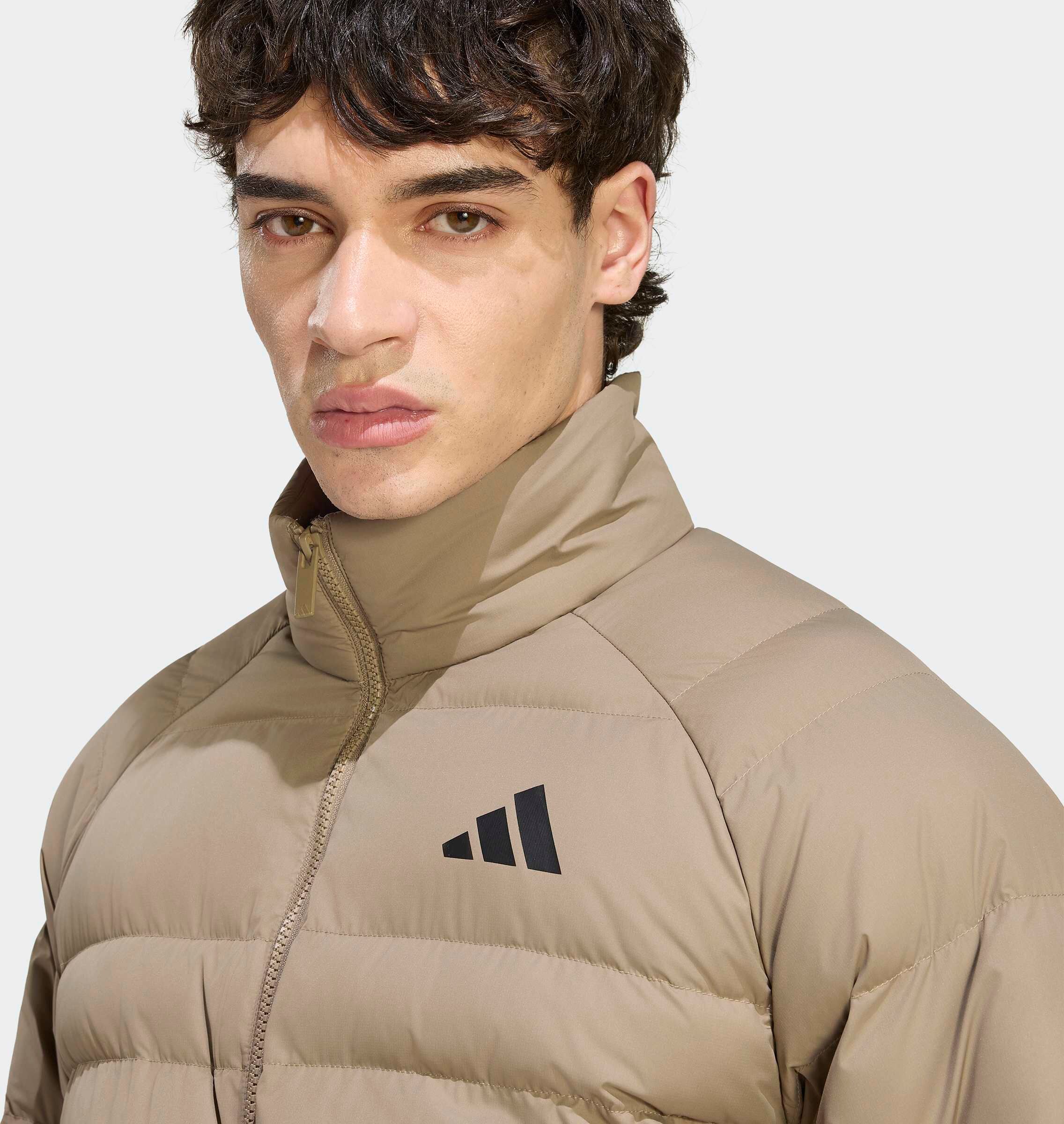 Outdoorjacke ADIDAS SPORTSWEAR "M ESS SD LT P J", Herren, Gr. 3XL, khasix, Obermaterial: 100% Polyester, Jacken Outdoorjacke, sportlicher Stil, für Outdoor-Aktivitäten khasix 3XL