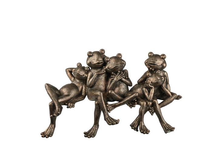 Figur Frosch-Gruppe, Antik Kupfer, H:32 cm Decofinder