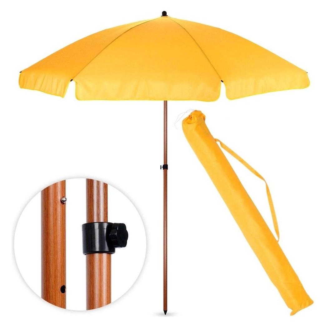 Ambiance Technology Parasol Plażowy Ogrodowy Stabilny Żółty Regulowany Składany AMBIANCE 200 cm (62486280)