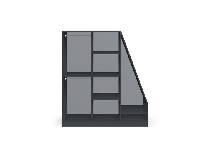Tiefer Dachschrägenschrank Premium Dekore Schwarz
