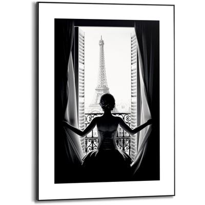 Bild mit Rahmen REINDERS "Paris Balcony", schwarz (farbe rahmen: schwarz, farbe bild(er): schwarz, weiß), B:50cm H:70cm T:1,6cm, MDF, Bilder