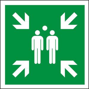 Abtec Hinweisschild ISO 7010 E007, Aluminium, 20 x 20 cm, Rettungszeichen, Sammelstelle