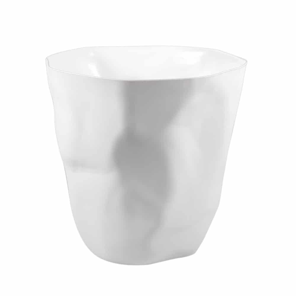 QUVIO Prullenbak met gekreukt design - Wit