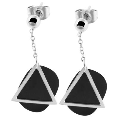Paar Ohrstecker ADELIA´S "Ohrringe – Ohrstecker aus Edelstahl", Damen, Gr. Damen, Edelstahl, schwarz (silber), Ohrringe, Ideal als Geschenk zum Weihnachten
