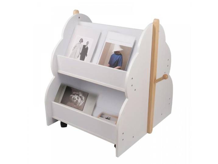 Yipeema. BIBLIOTHÈQUE MOBILE POUR ENFANTS DE FORME INTÉRESSANTE (NUAGE) BLANC 50*54*61CM.