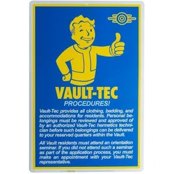 Trick or Treat Studios, Wandschild, Fallout panneau métal Procedures