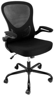 Elama Mid Back Adjustable Mesh and Fabric Office Chair in Black