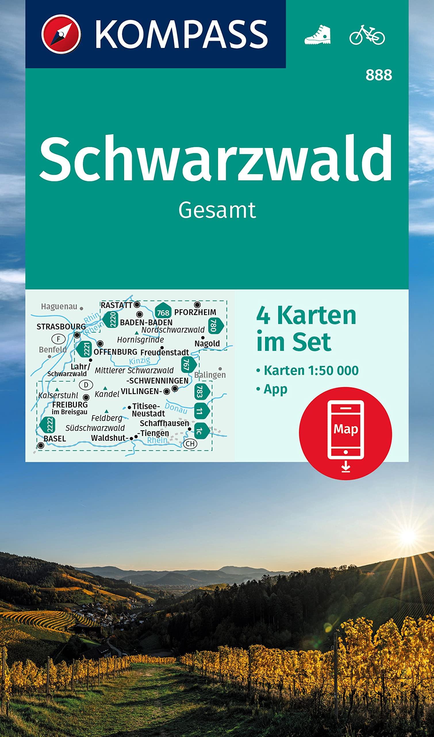 Carte de randonnée n° 888 - Forêt Noire (Allemagne)   Kompass