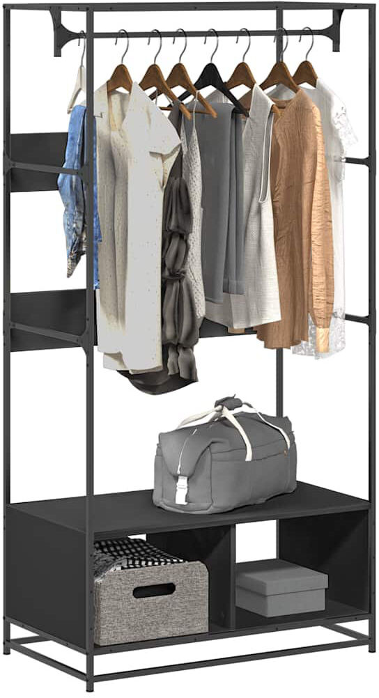 Borough Wharf Amiyaah Metal Wardrobe Black 90cm W X 50cm D