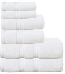 Home Weavers Inc Home Weavers Elegance Essentials 550GSM Cotton Zero Twist Super Absorbent Bath Towel Set of 6